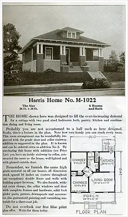 A bungalow-style kit house by Harris Homes in 1920.