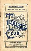 1926 Tatts Tramway Handicap racebook front cover