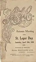 1933 AJC St Leger racebook front cover