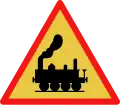 Level crossing without barriers