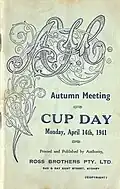 1941 AJC Sydney Cup racebook front cover
