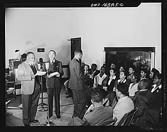 The choir in a radio studio