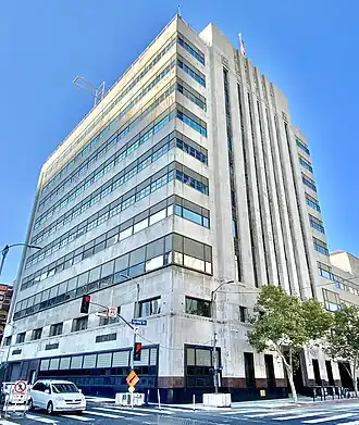 The 1948 "Crawford Addition" building at the SE of the complex, NW corner of 2nd & Spring, September 2020