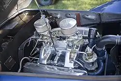 A 1950 Cadillac 331 series V8 under the hood of an Allard K2
