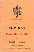 1952 AJC Sydney Cup racebook front cover