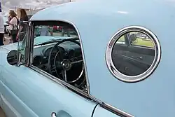 1956–1957 Ford Thunderbird "porthole" opera window in removable hardtop