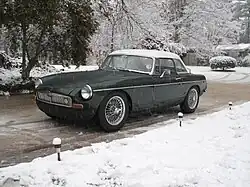 1973 MGB roadster fitted with "factory hardtop"