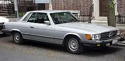 1977 Mercedes-Benz 450SLC, US-spec with large bumpers and sealed-beam headlamps