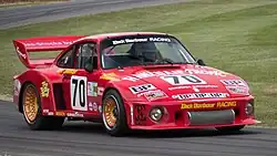 The Porsche 935 known for its signature "slant nose" front