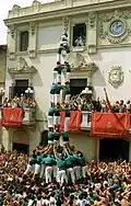 First tres de nou descarregat by the Castellers de Vilafranca, 30/08/1989