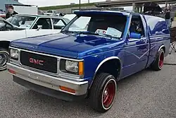 1991 GMC Sonoma pickup modified in the lowrider style