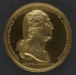Obverse: Georgio Washington Svpremo Dvci Exercitvvm Adsertori Libertatis (around Houdon's bust of Washington, to right). Signed below shoulder: Du Vivier Paris. F., with Comitia Americana below bust.