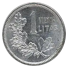 Coin of 1 Lithuanian litas
