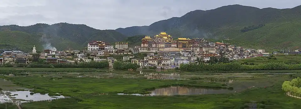 Panorama of Ganden Sumtseling Monastery