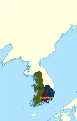 Byeonhan confederacy in c. 1 CE.
