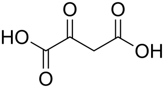 2D representation of the chemical structure of oxaloacetic acid .