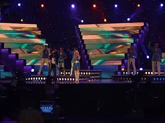 Sandra Oxenryd rehearsing at the Eurovision Song Contest 2006
