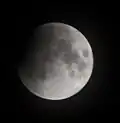 Eclipse observed from Rostock, Germany, at 1:50 UTC. Lunar north is near top.