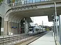 Driemanspolder station, under the Nelson Mandela Bridge.