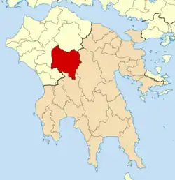 Location of Gortynia