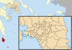 Location of Kythira