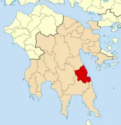 Location of South Kynouria