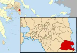 Location of Markopoulo Mesogaias