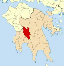 Location of Megalopoli