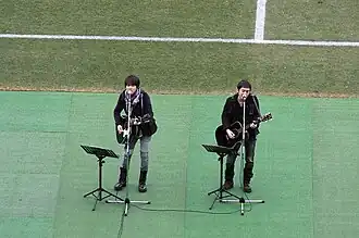 Yuzu performing in 2012: Yūjin Kitagawa (left), and Kōji Iwasawa.