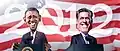 Candidates of the 2012 United States presidential election: Barack Obama (left) and Mitt Romney