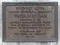Plaque on the structure on top of the dam