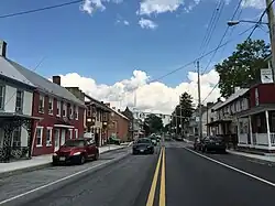 View east along U.S. Route 40 Alternate (Baltimore Street) between Westside Avenue and Antietam Street