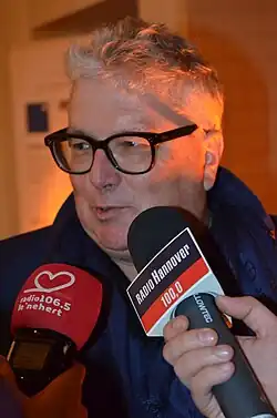 Image of Hans Georg Näder being Interviewed by Radio Hannover
