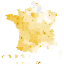 Vote share by department and major city