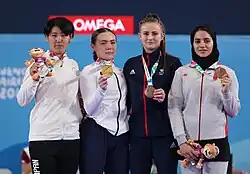 Girls' +59&nbsp;kg victory ceremony