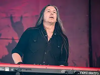 Wiberg performing with Tiamat in 2018