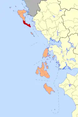 Location of South Corfu