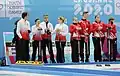 Teams Denmark and Hungary