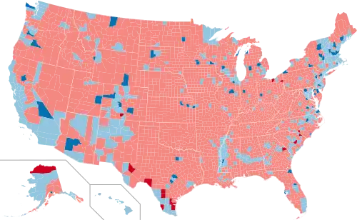 Results by county flips from 2016 to the 2020 presidential election[u]