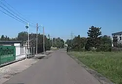 Sochaczewska Street in Na Wyraju, in 2021.