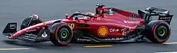 Leclerc driving the Ferrari F1-75 at the 2022 British Grand Prix