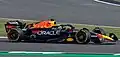 Max Verstappen driving the RB18 at the 2022 British Grand Prix