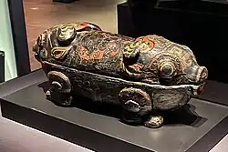 Lacquer box in shape of pigs, Chu kingdom, Warring States