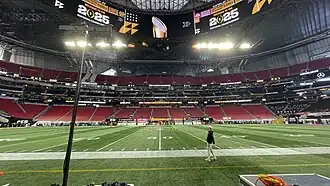 Notre Dame sideline view
