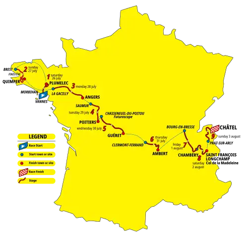 Route of the 2025 Tour de France Femmes