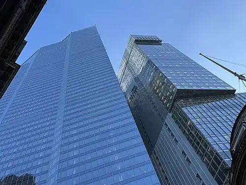View of 22 Bishopsgate and 8 Bishopsgate from street level