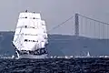 Polish three mast ship Dar Pomorza during the Parade of Sail on July 4, 1976