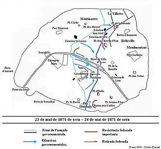 By the end of the 24th, the French Army had captured Montmartre.