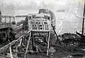 Sign erected by the 291st declaring their bridge the first over the Rhine at Remagen