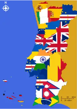 Cape Verdeans are present in Lisbon Area, Italians in Porto while Britons and Romanians live in the interior.